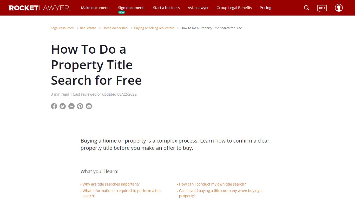 How to Do a Property Title Search for Free - Rocket Lawyer